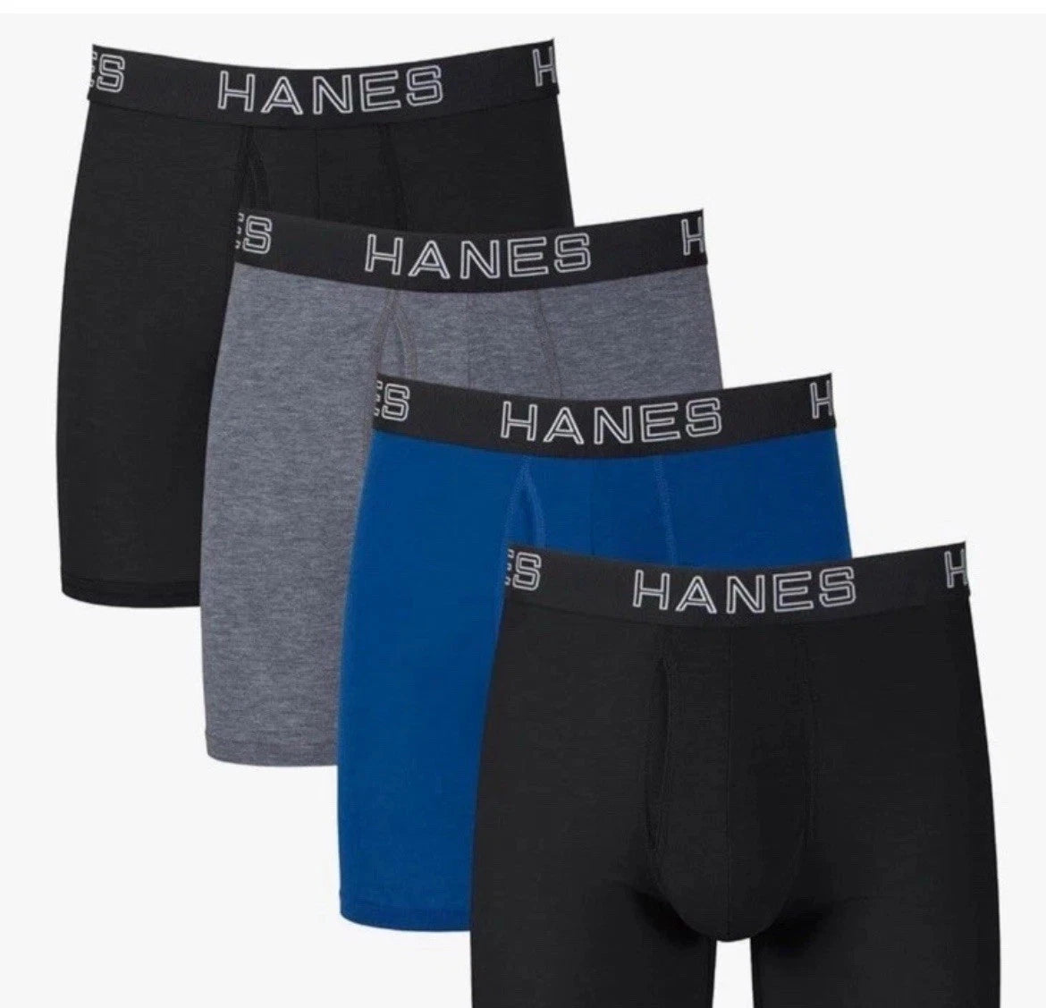 Set of 4 Boxer Briefs for Men - Comfort Flex Fit Total Support Pouch, Small
