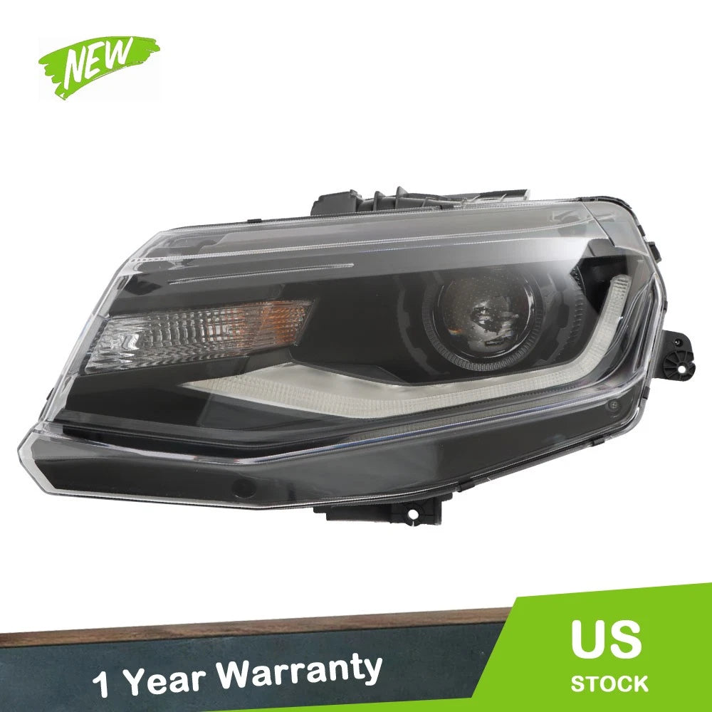 Headlight for Chevy Camaro (2016–2022) HID LED DRL Black Driver Side