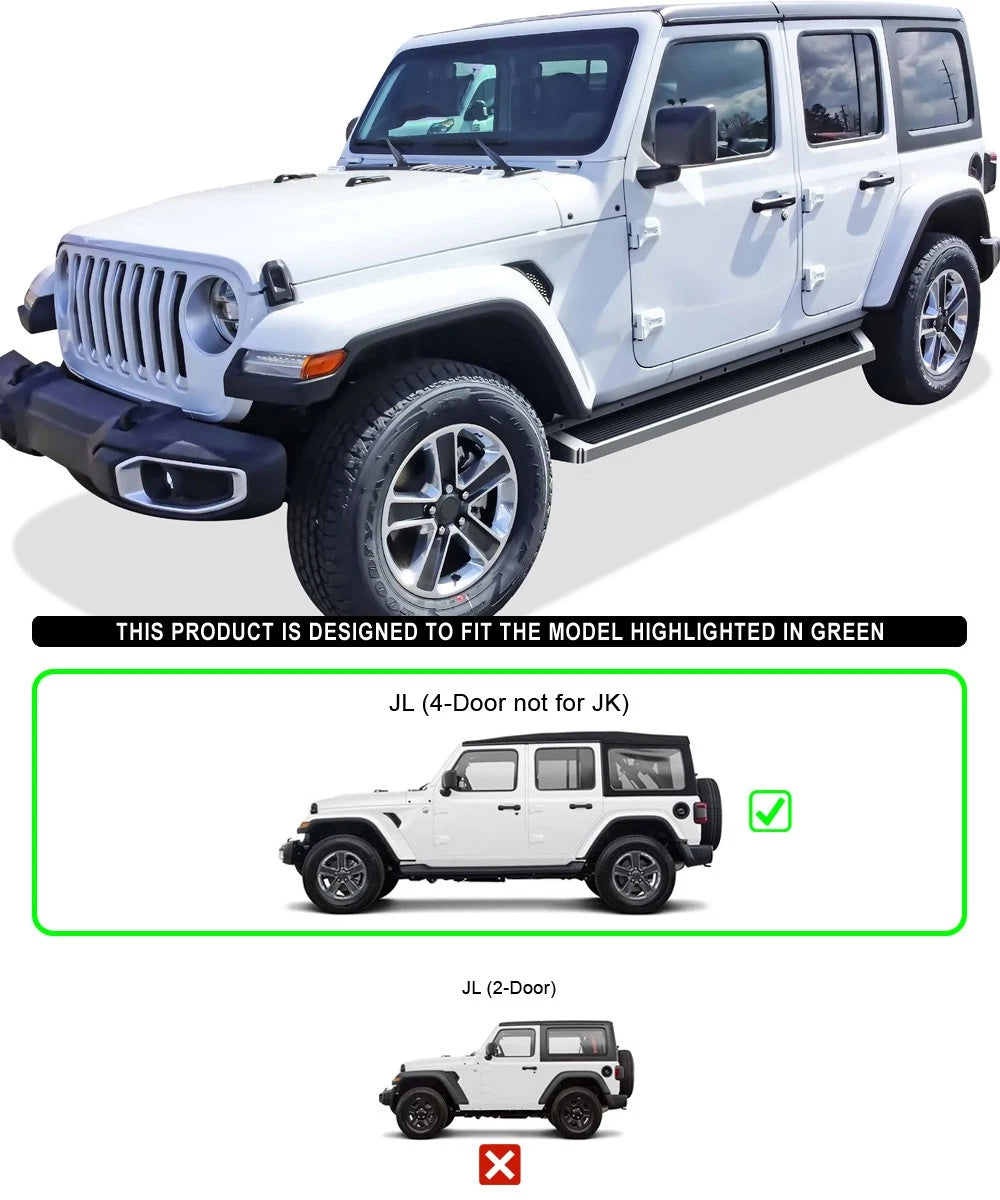 6-Inch Running Boards for Jeep Wrangler JL 4Dr (2018-2026)