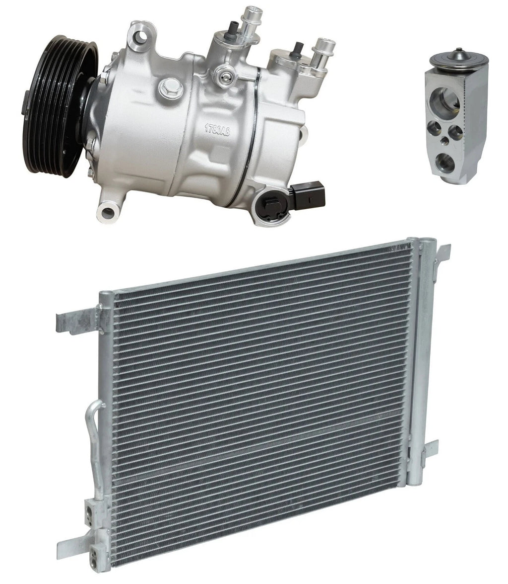AC Compressor Kit w Condenser for Volkswagen Golf SportWagen 1.8L (2017)