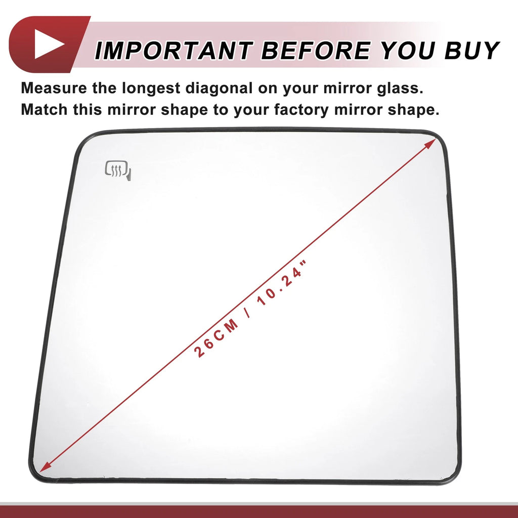 Heated Tow Mirror Glass Replacement for Ford F250 (2017–2022)