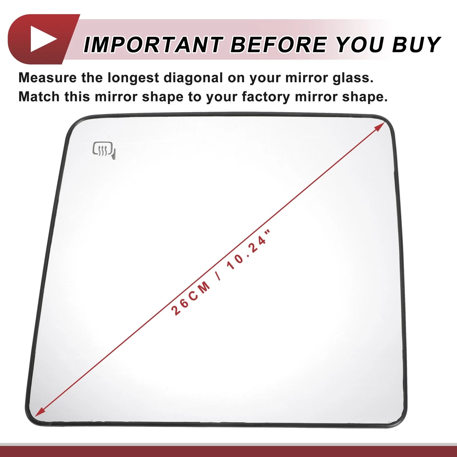 Heated Tow Mirror Glass Replacement for Ford F250 (2017–2022)