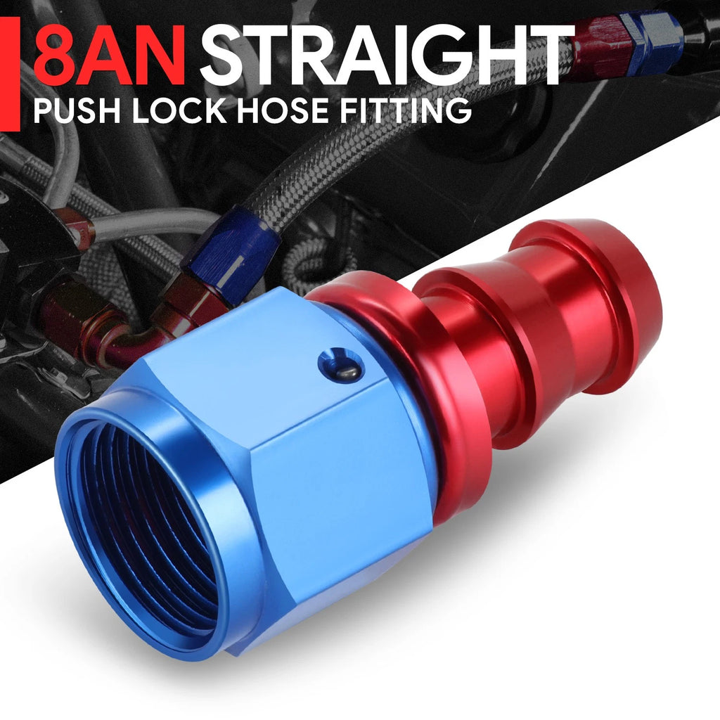 AN8 Straight Swivel Oil/Fuel Line Hose End Push-On Male Fitting