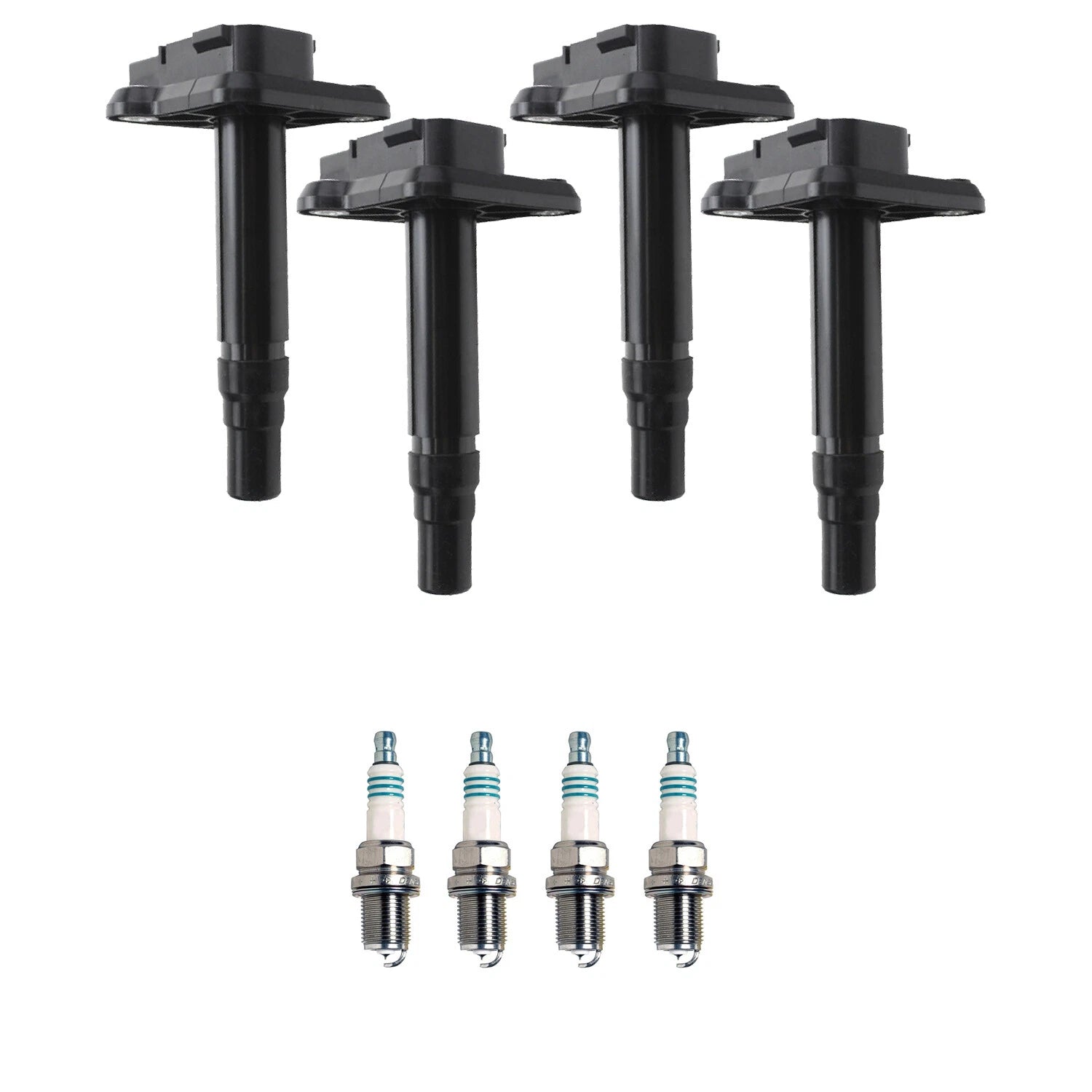Set of 4 Ignition Coils & Denso Iridium Spark Plugs for Audi A4, VW Beetle (1998–2005)