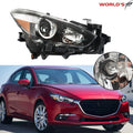 Right Side Headlight for Mazda 3 (2017–2018) Halogen Clear Lens Black Housing