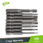 Set of 9 Hex Key Allen Bits for Impact Driver Power Drill