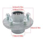 Set of 5 Galvanized Trailer Hub Kit for 3500 lbs (Fits 84 Spindle)