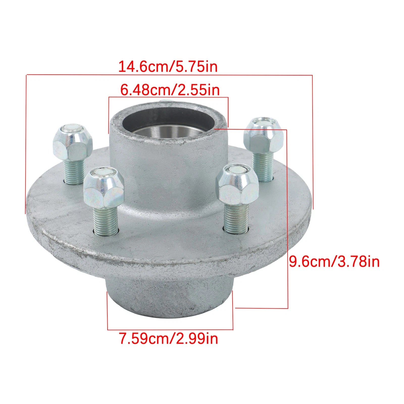 Set of 5 Galvanized Trailer Hub Kit for 3500 lbs (Fits 84 Spindle)