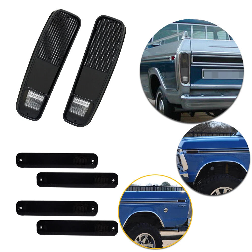 Set of 6 Tail Lights & Side Fenders for Ford F-150 F250 Bronco (1978–1979)