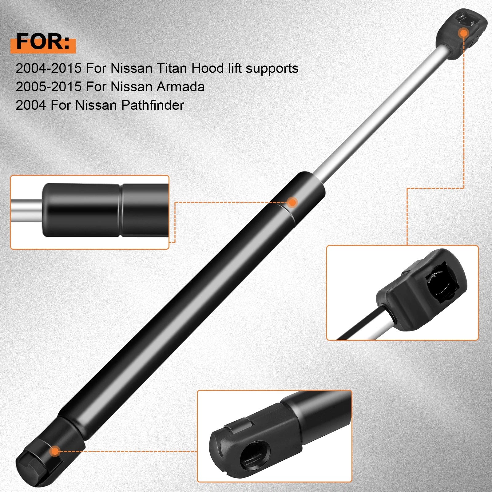 2 Front Hood Lift Supports for Nissan Armada (2005–2015)