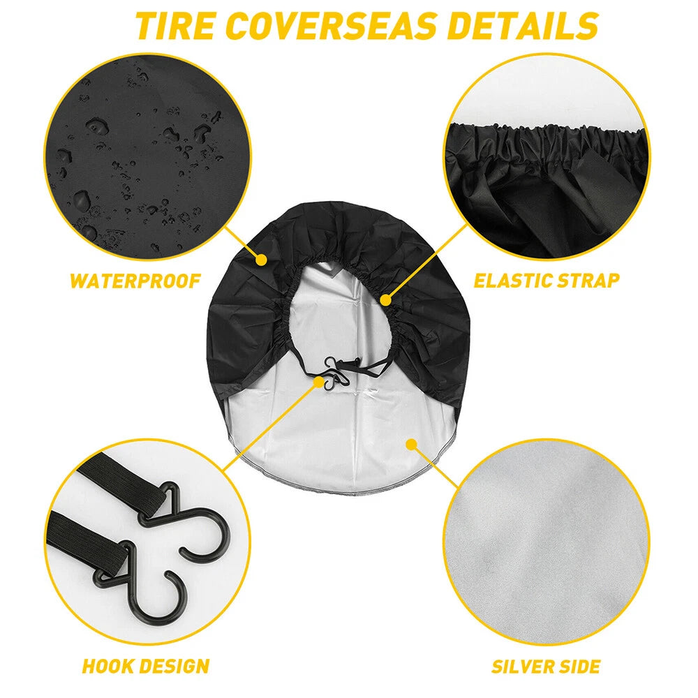 Set of 4 Waterproof Tire Covers for RV Trailer Camper (27"-29")