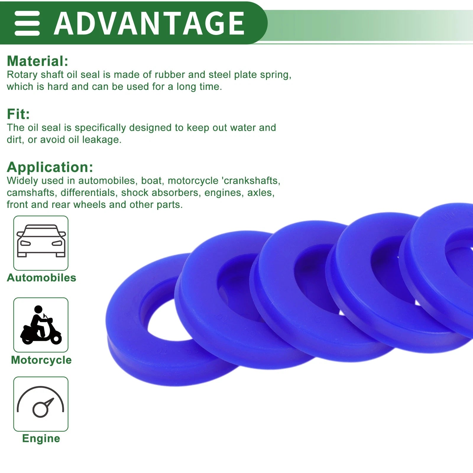 Set of 5 Oil Seal Rotary Shaft Seal 30x55x10mm High Pressure for Various Models