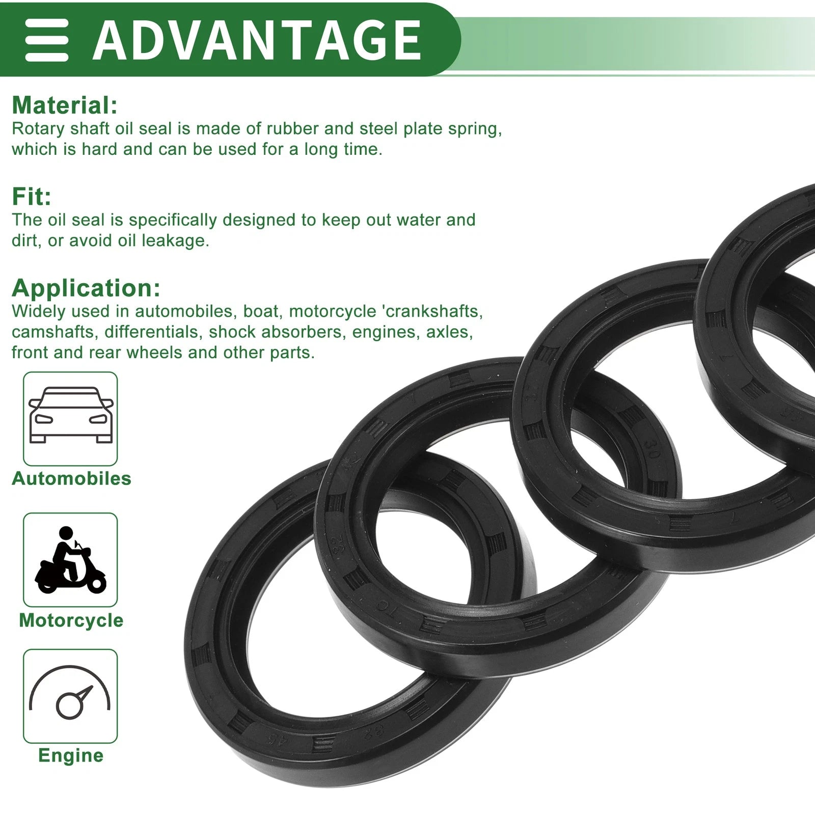 Set of 5 Oil Seal Rotary Shaft Seal NBR Rubber 32x45x7mm