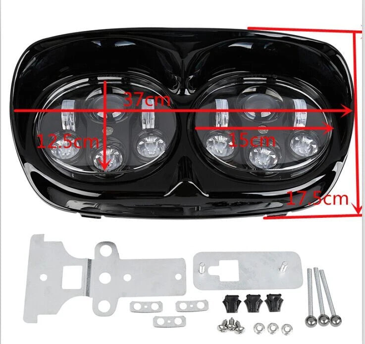 Inner Outer Fairing LED Dual Headlight for Harley Road Glide (1998–2013)