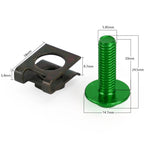 10x Aluminum M6x20mm Screen Bolts & Spring C Clips for Kawasaki