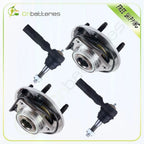 Set of 4 Front Hub Bearings Outer Tie Rod Ends for Dodge Ram 1500 (2002–2005)