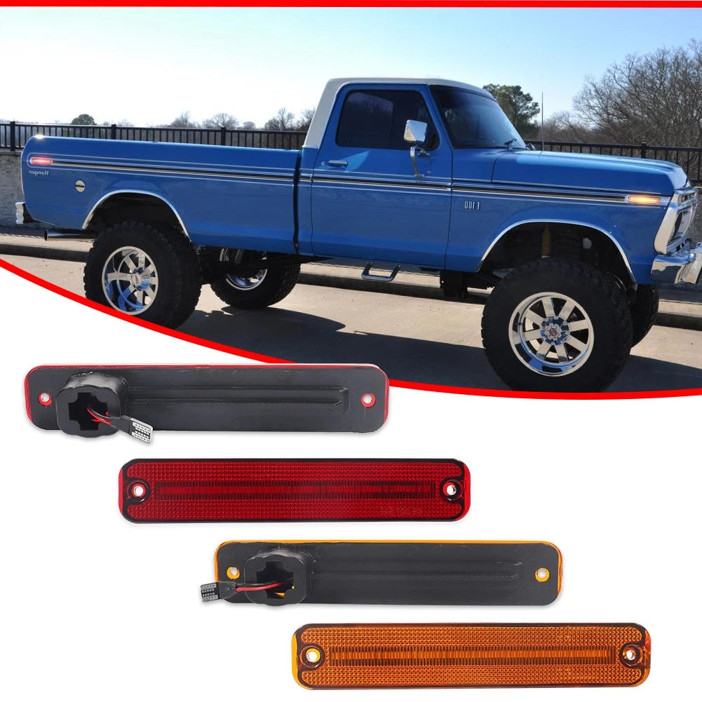 Amber/Red LED Side Marker Lights for Ford F Series Truck (1973–1979)
