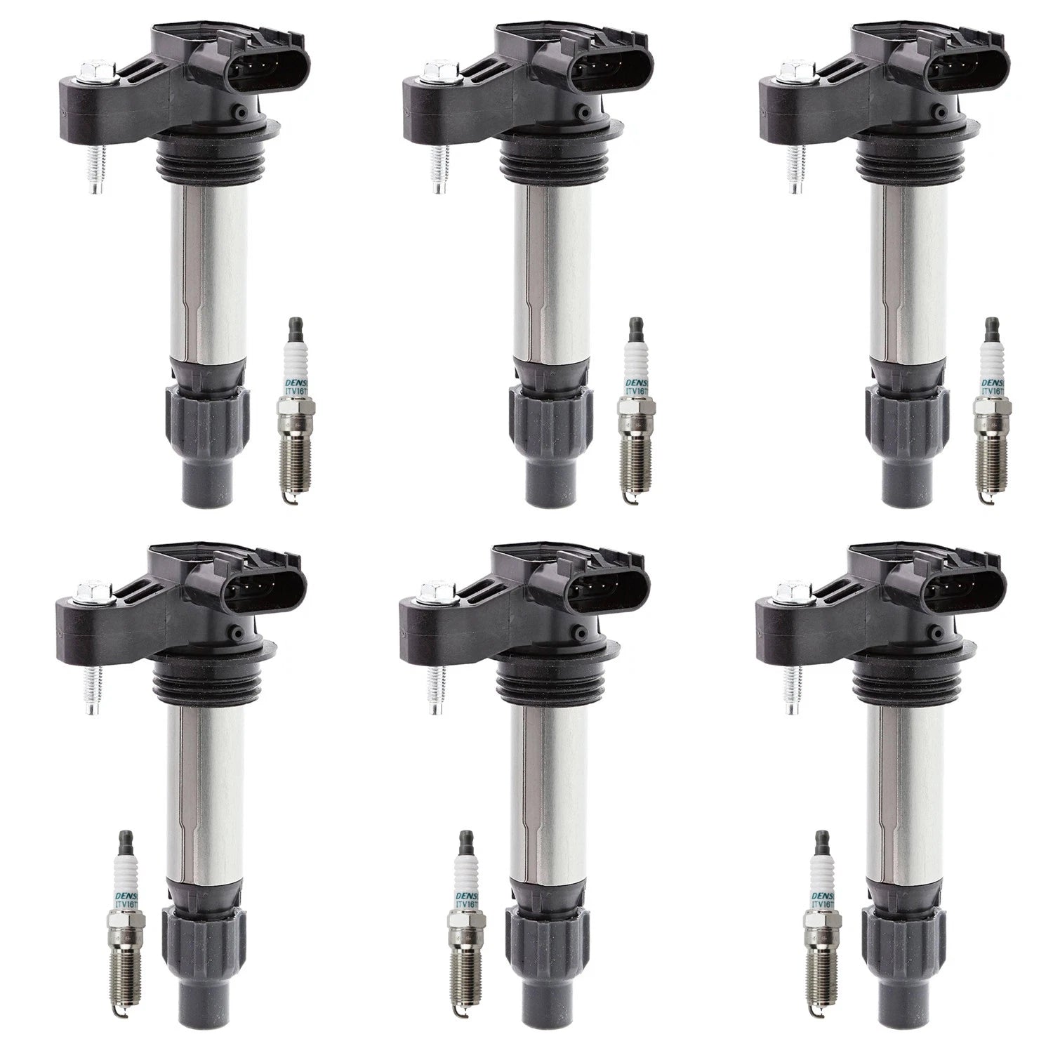 Set of 6 Denso Ignition Coils & Iridium Spark Plugs for Aura Malibu Torrent Vue (V6)