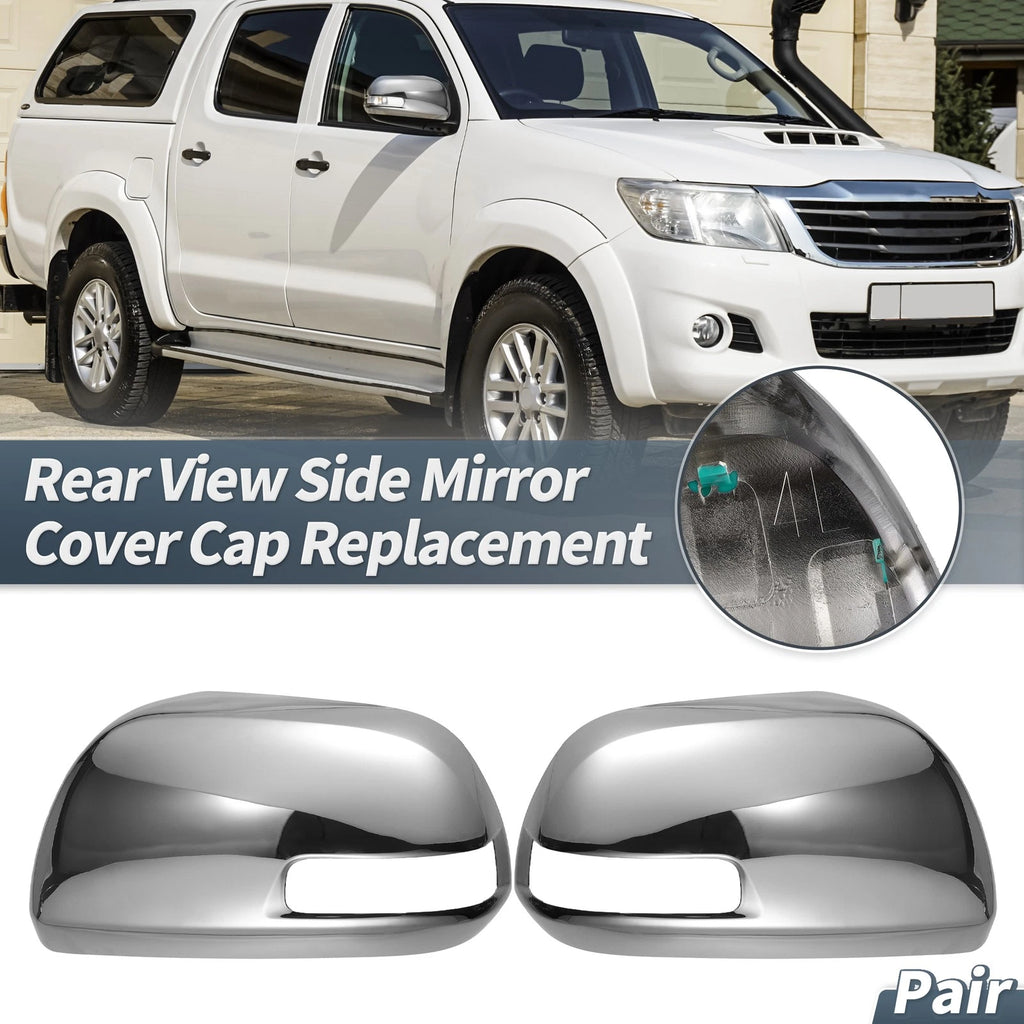 Pair Rearview Mirror Cover Cap Chrome for Toyota Hilux Vigo (2012–2014)