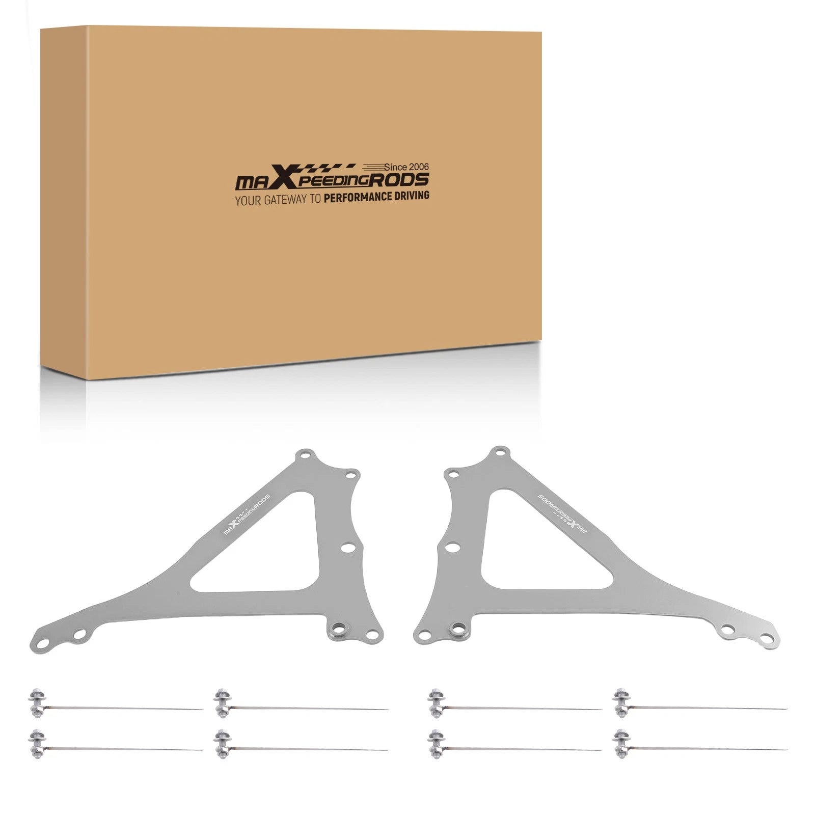 Set of 2 Front LH & RH Brace Bar Support Brackets for Subaru BRZ (2013–2023) Toyota 86 (2017–2019)