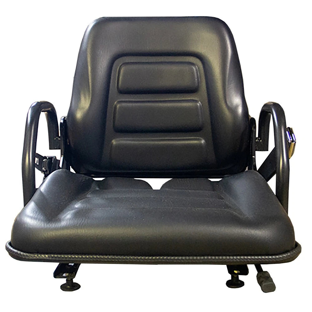 Black Vinyl Seat with Fold-Down Back Cushion for ZTR Forklifts (Fits Various)