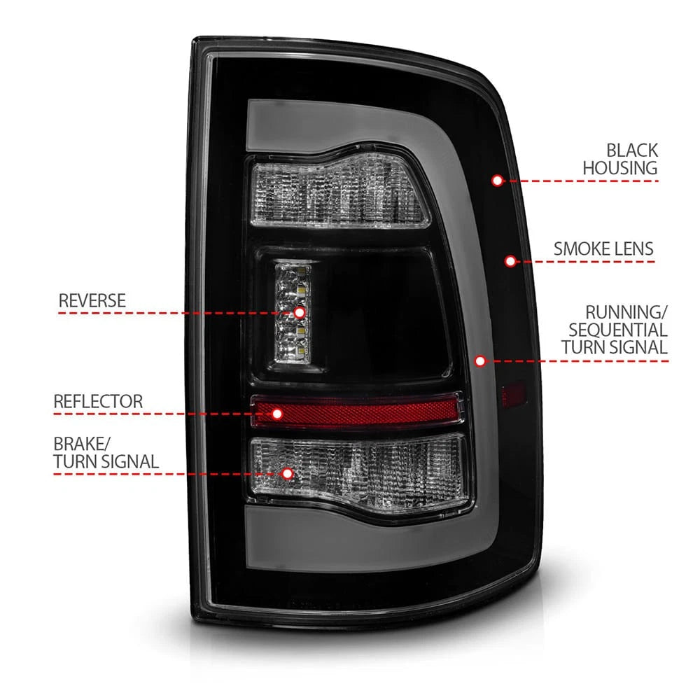 Tail Light Assembly with Sequential LED for 2011-2018 Ram 1500