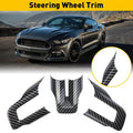 3pc Carbon Fiber Steering Wheel Cover Trim for Ford Mustang