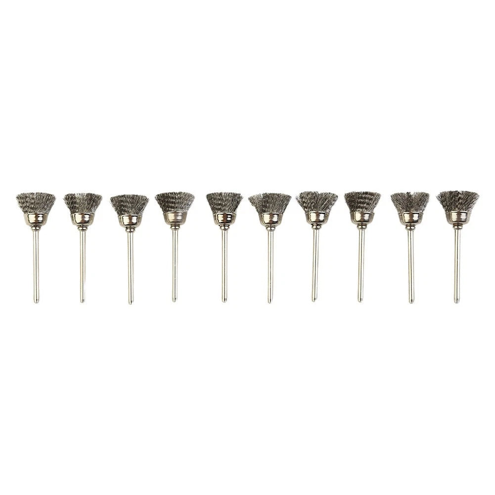 Set of 10 Bowl Shape Metal Wire Brushes for Grinder or Drill 13mm