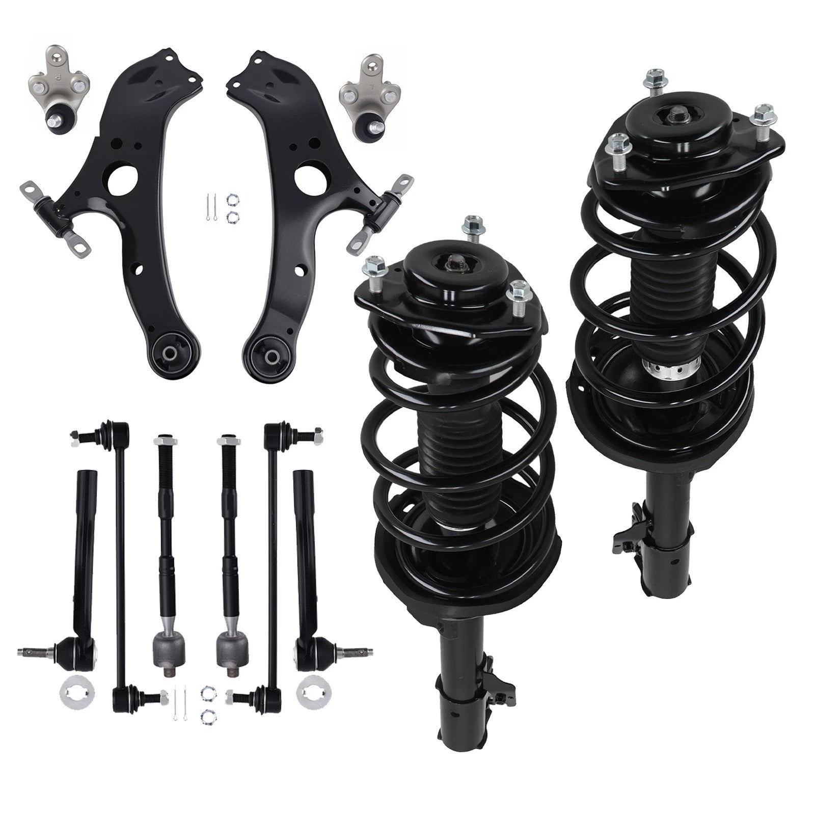 10PCS Front Struts Lower Control Arms Sway Bar for Toyota Sienna (2011–2014)