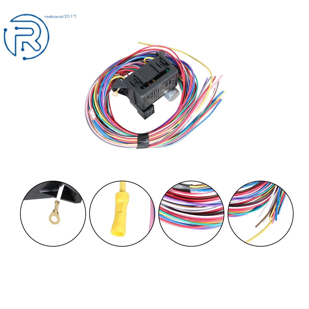 12 Circuit Universal Wire Harness for Hot Rods (Universal Fit)