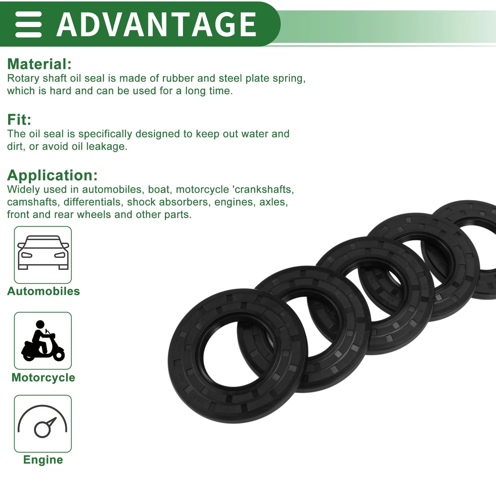 Oil Seal for Rotary Shaft (40x75x8mm)