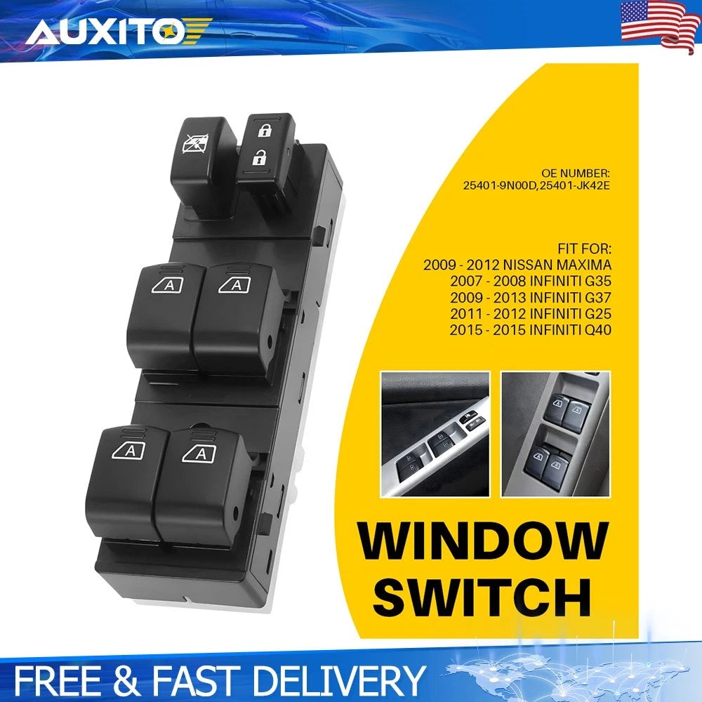 Front Left Power Window Switch for Infiniti G25 G35 G37 Q40 (2011–2012)