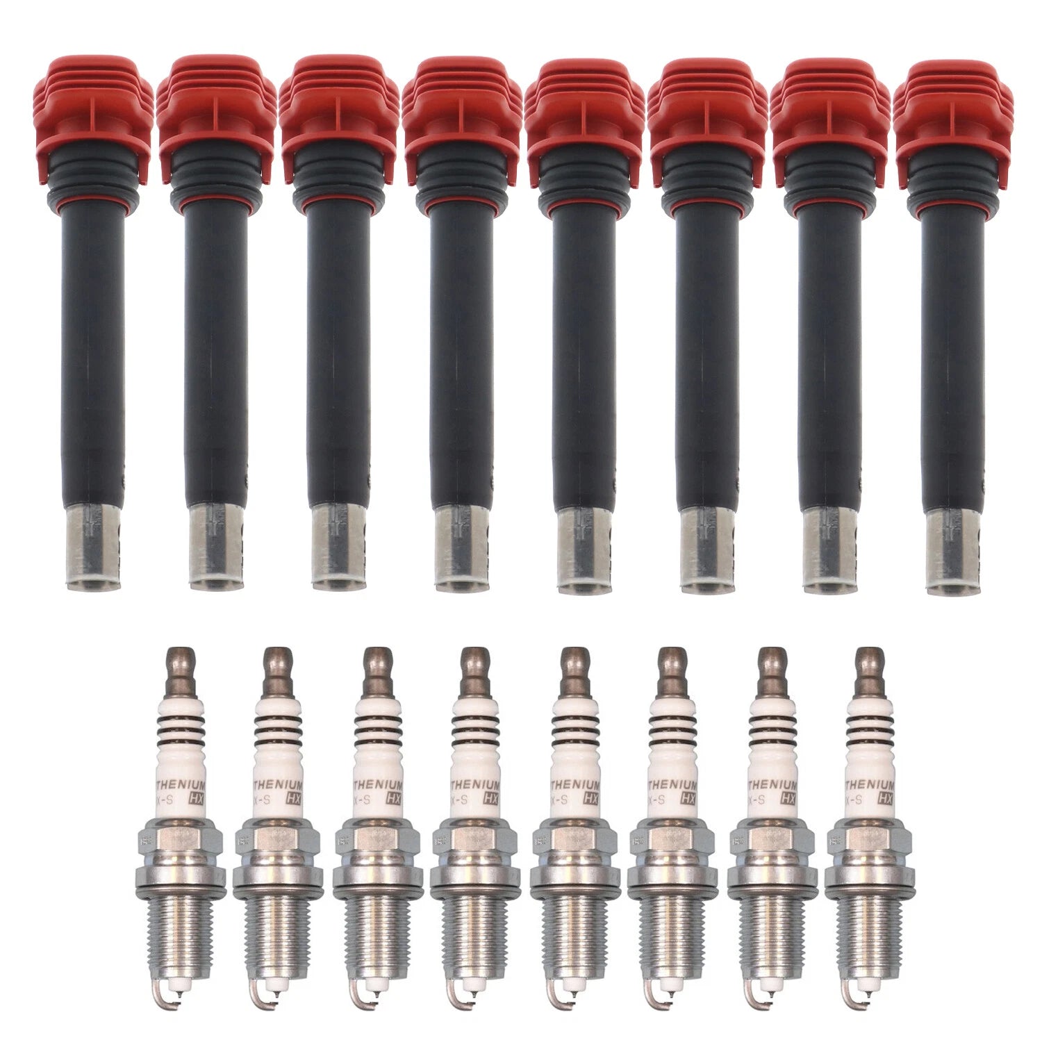 Set of 8 Ignition Coils & NGK Ruthenium HX Spark Plugs for Audi A8 Quattro RS5 R8 V8