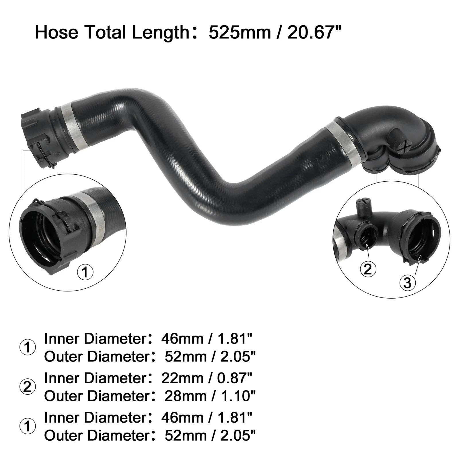 Radiator Coolant Water Hose 11537500733 for BMW X5 (2001–2006)
