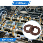 2X Oil Seal Rotary Shaft Seal FKM Rubber 30x47x7mm for Various Models
