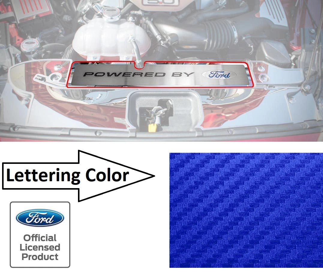 Radiator Cover Plate Blue Carbon Fiber Replacement for Ford Mustang GT (2015–2017)