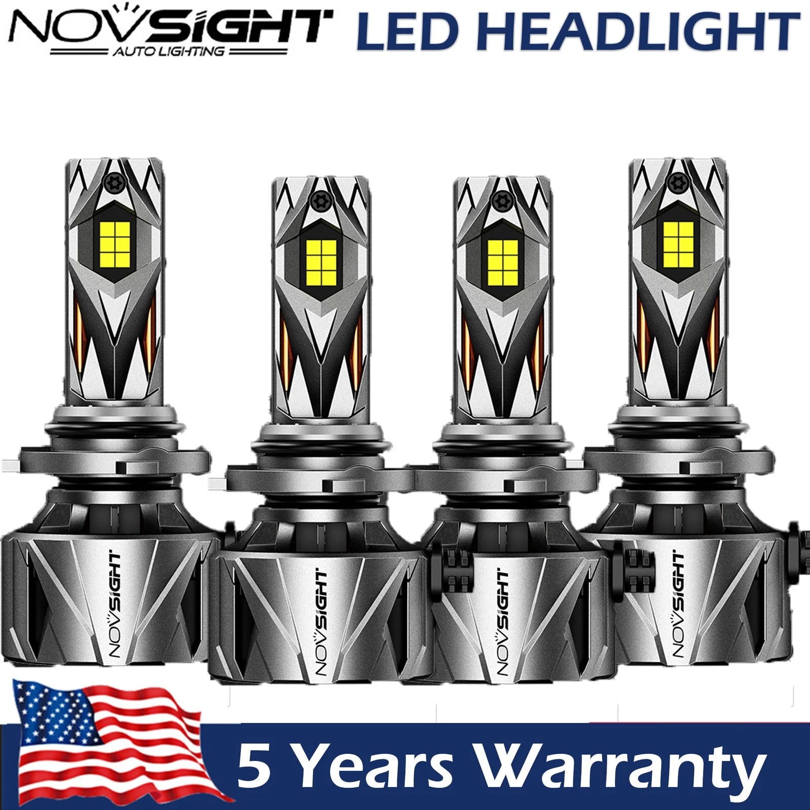 2X Novsight 9005 9006 LED Headlight Bulb Combo for