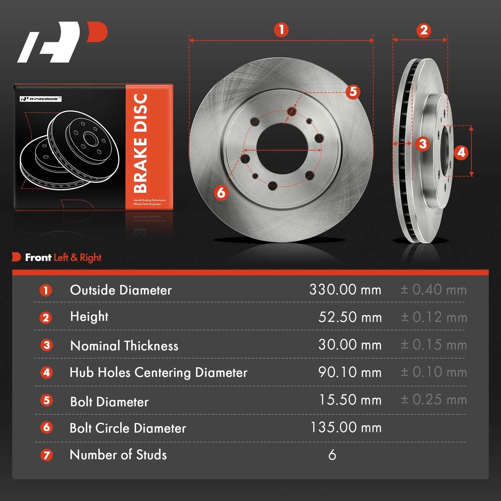 Front Side Disc Brake Rotors for Ford F-150 (2009-2009)