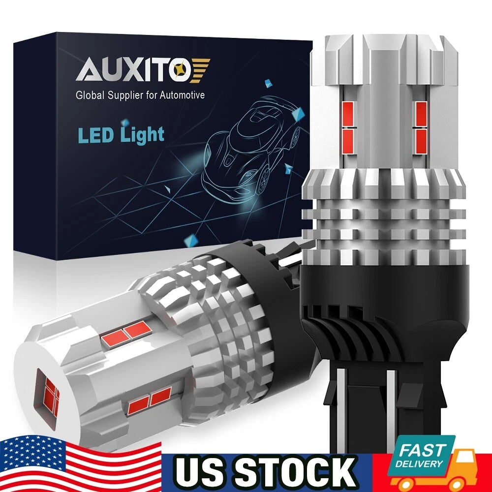 Set of 2 AUXITO 7443 LED Red Brake Tail Stop Light Bulbs 7440 7444 H for Universal