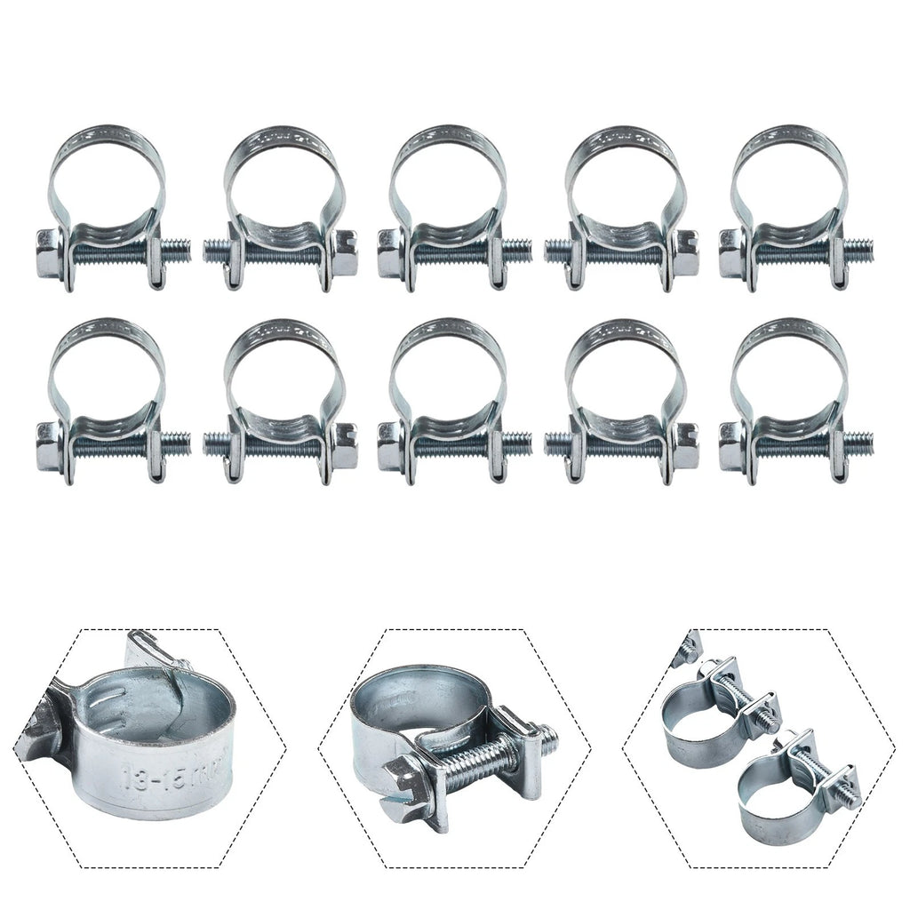 Set of 4 Mini Hose Clips for Fuel Line Clamps (Petrol/Diesel)
