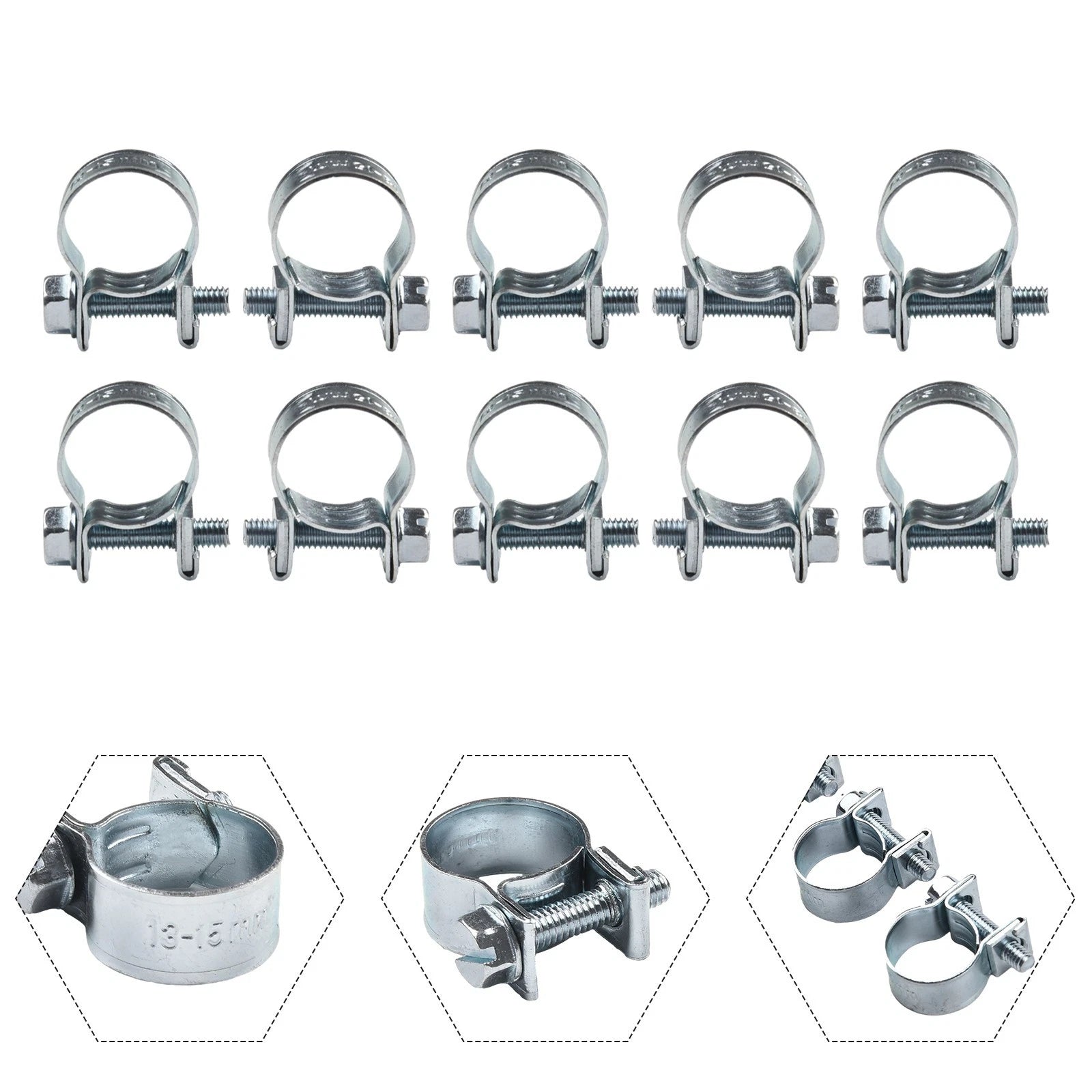 Set of 4 Mini Hose Clips for Fuel Line Clamps (Petrol/Diesel)