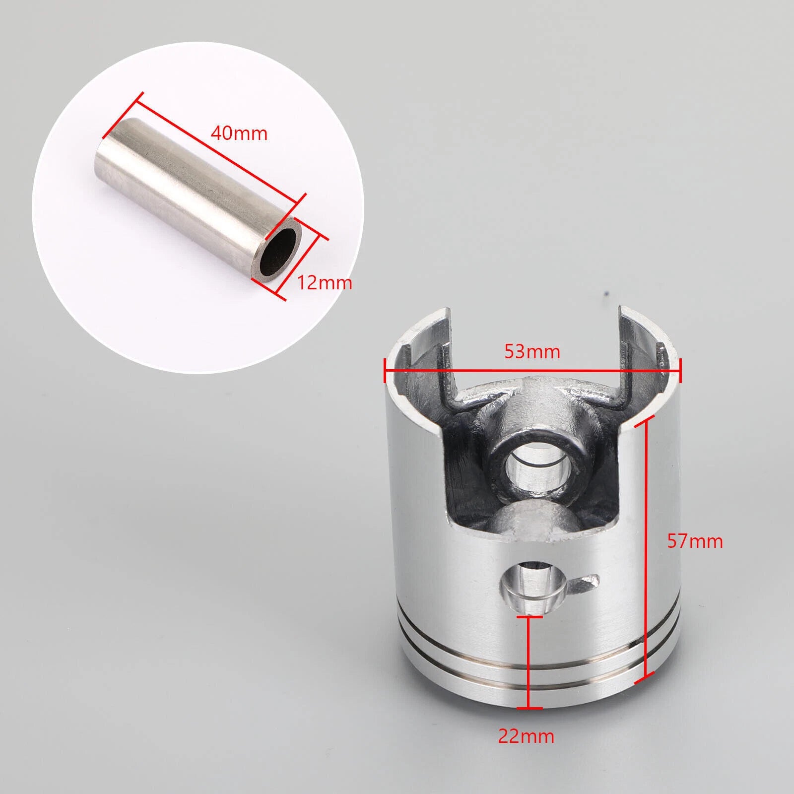 Piston Kit 0.50MM O/S 53mm for Suzuki Address 100 AG100 AH100 (1991–2000)