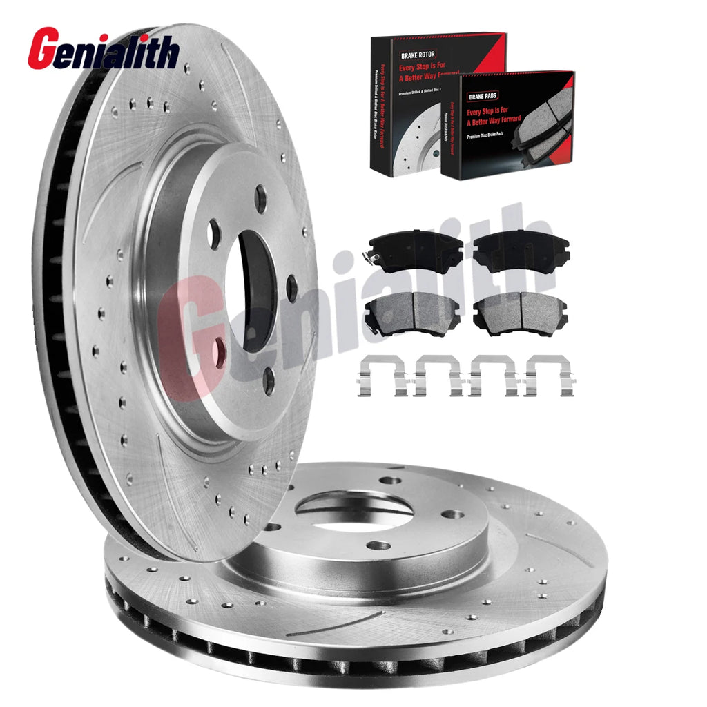 Front Drilled Brake Rotors & Brake Pads for Chevrolet Camaro (2010–2015)