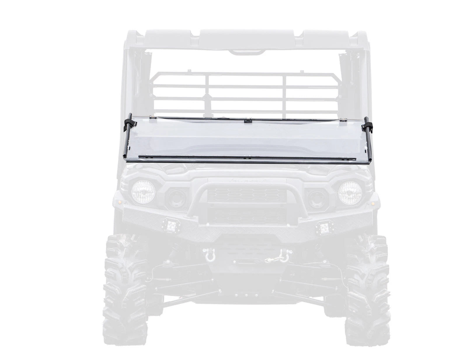Scratch Resistant Flip Down Windshield for Kawasaki Mule Pro FXT/DXT/DX/FX (2015–2023)