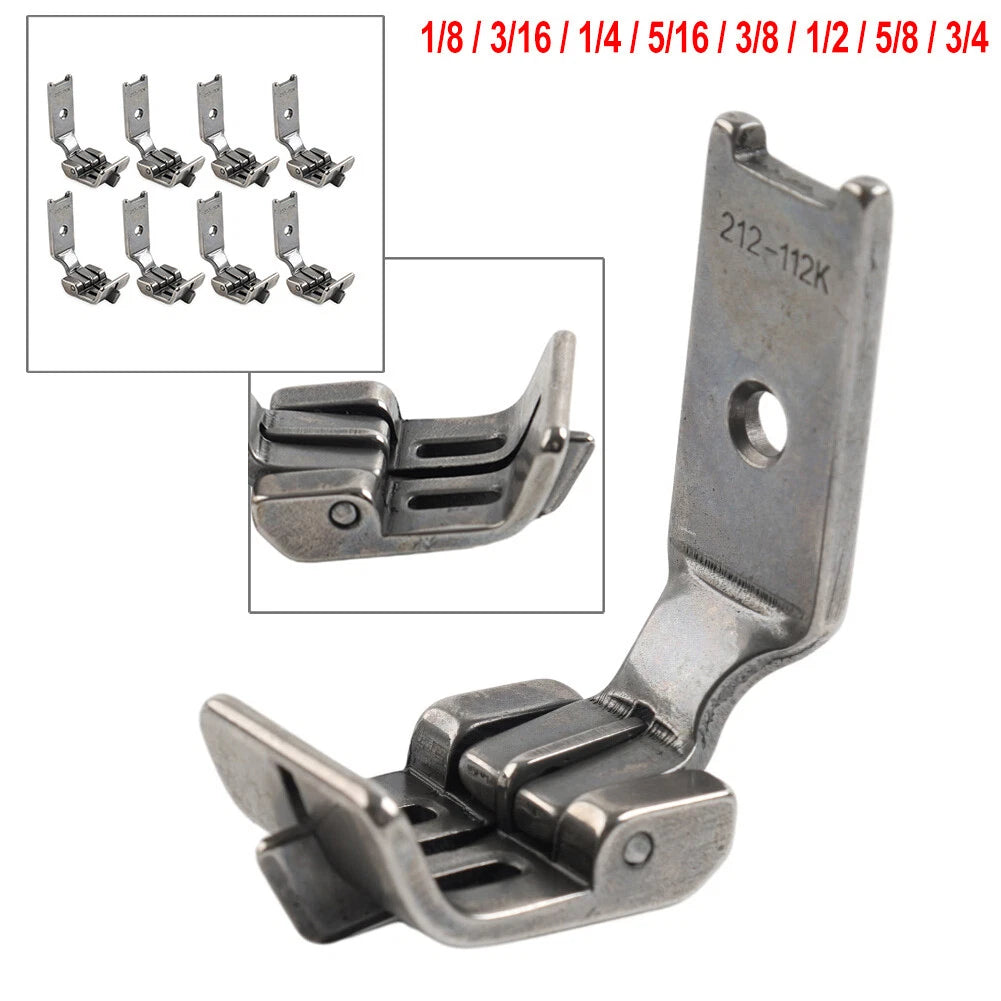 Double Needle Center Edge Foot with Spring Guide for Singer 112W, Juki LH-515+