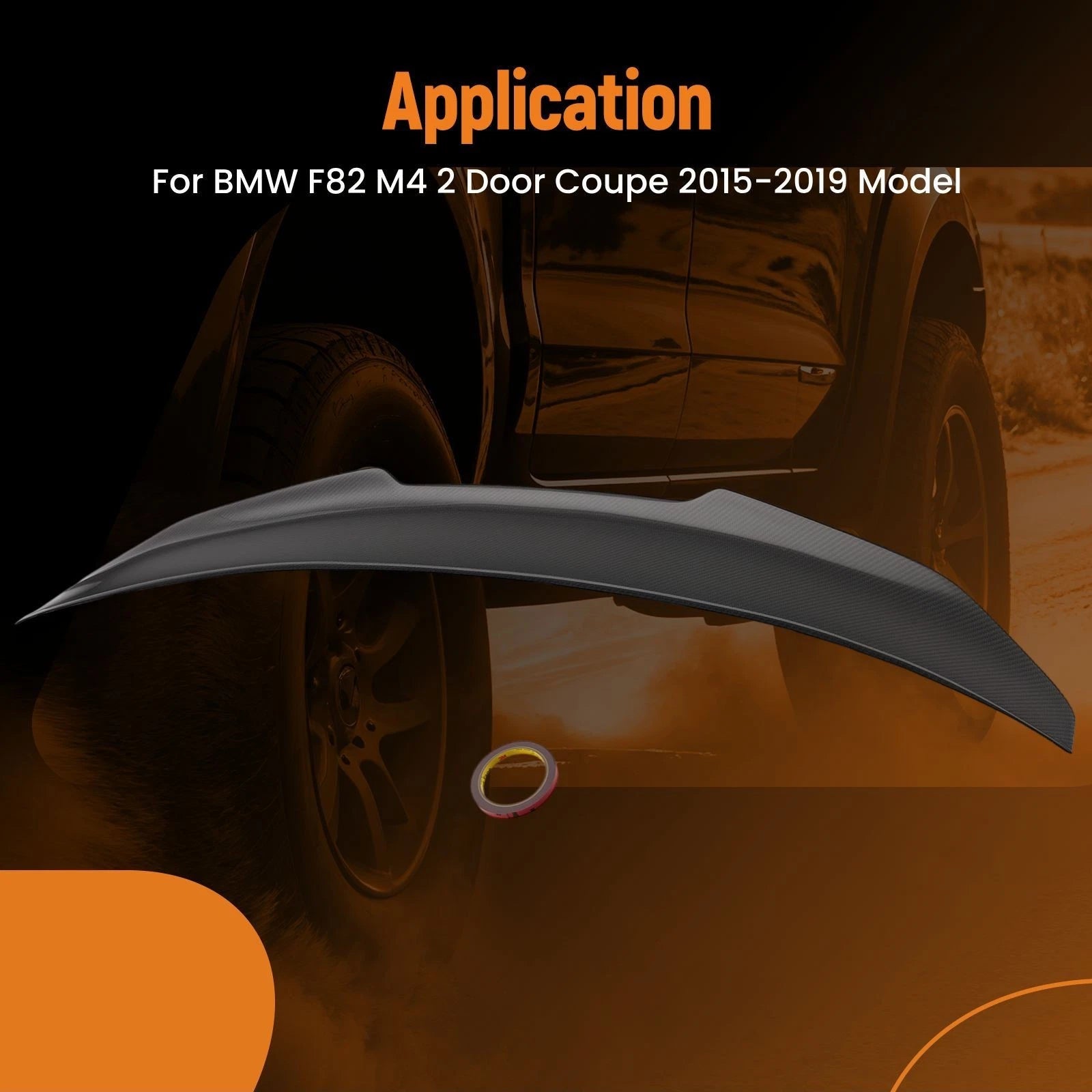 Carbon Fiber Rear Trunk Spoiler for BMW F82 M4 (2015–2019)