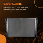 Coolant Radiator for Nissan Quest 2011–2017, Murano 2008–2014 214601AA0A