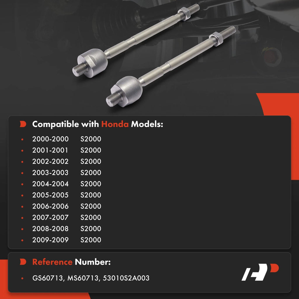 2X Front Inner Side Tie Rod End for Honda S2000 (2000-2009)