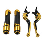 Gold Extendable Brake Clutch Levers & Handlebar Grips for Suzuki GSX-S750 (2017-2023)