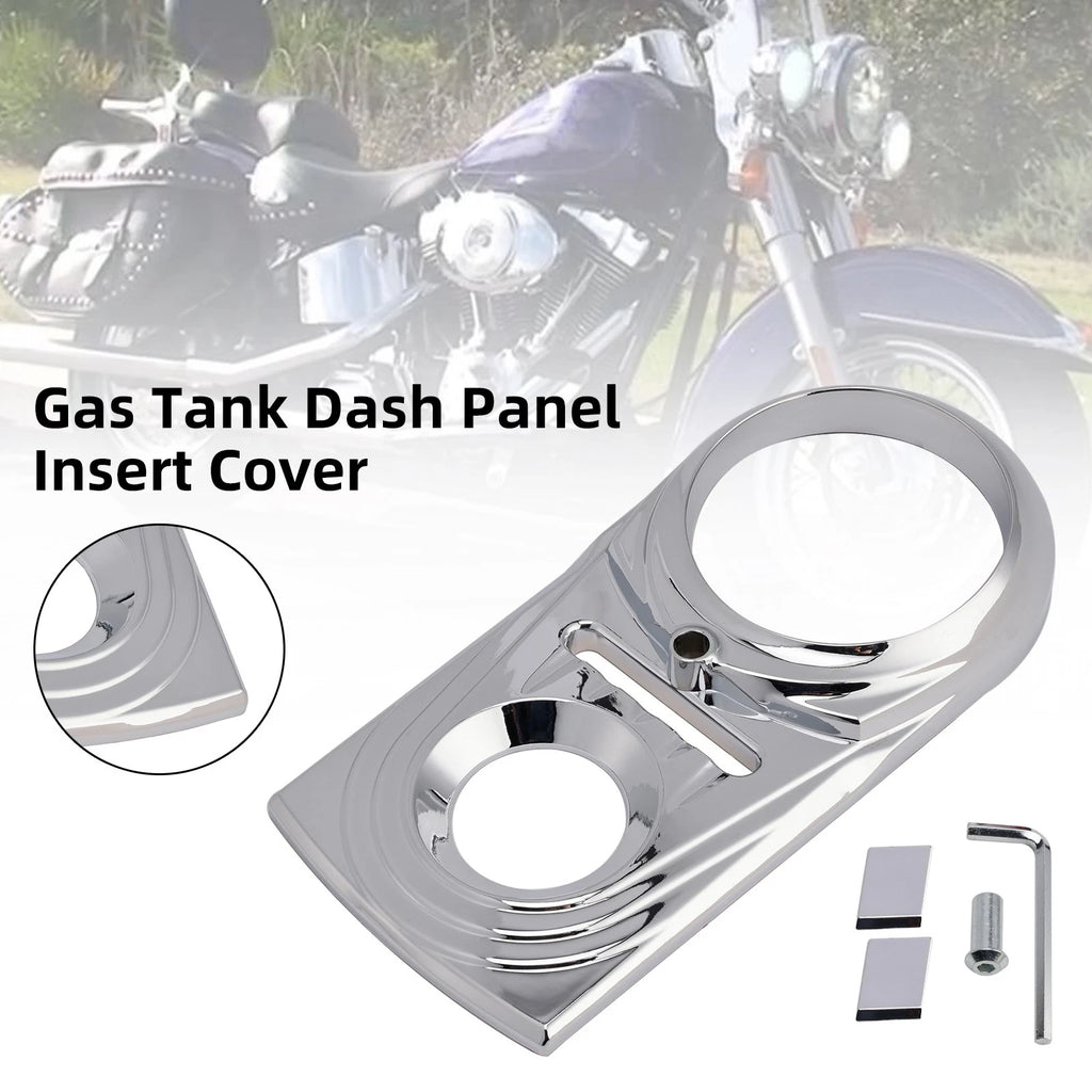 Gas Tank Dash Panel Insert Cover for Harley Softail FLSTC FXST Chrome